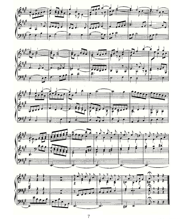 中乐谱网——【其他乐谱】Prelude and Fugue in A Major--BWV 536 （管风琴谱）7