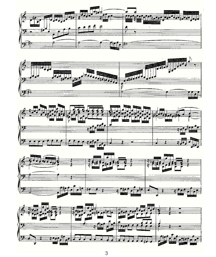 中乐谱网——【其他乐谱】Prelude and Fugue in A Minor--BWV 543 （管风琴谱）3