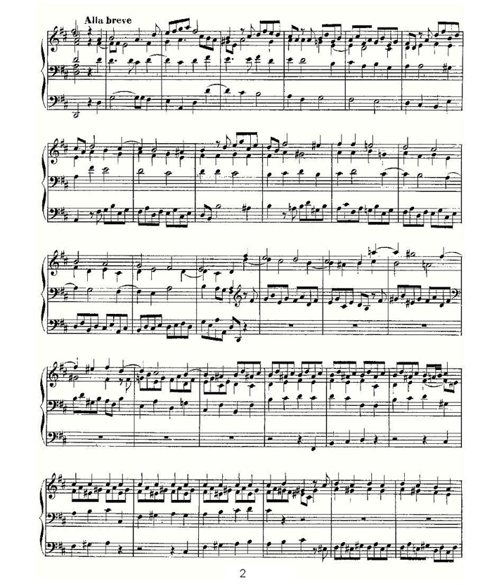 中乐谱网——【其他乐谱】Prelude and Fugue in D Major--BWV 532 （管风琴谱）2