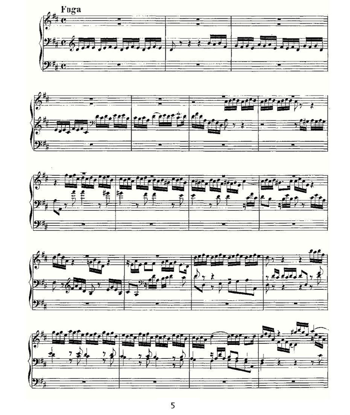 中乐谱网——【其他乐谱】Prelude and Fugue in D Major--BWV 532 （管风琴谱）5
