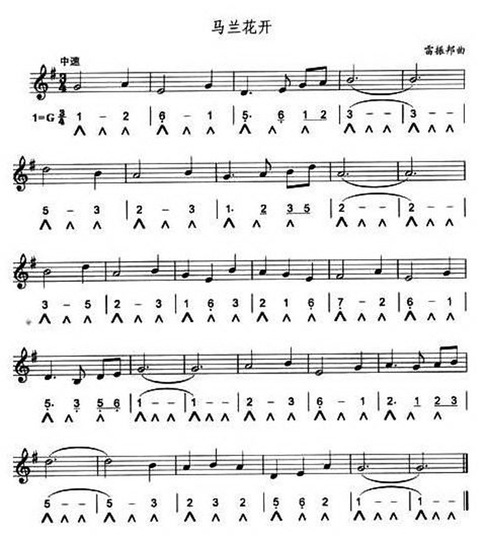 中乐谱网——【其他乐谱】马兰花开